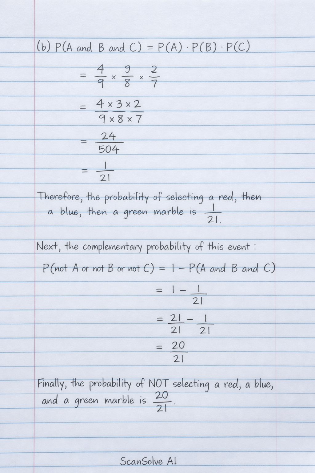 Handwritten step-by-step solution preview