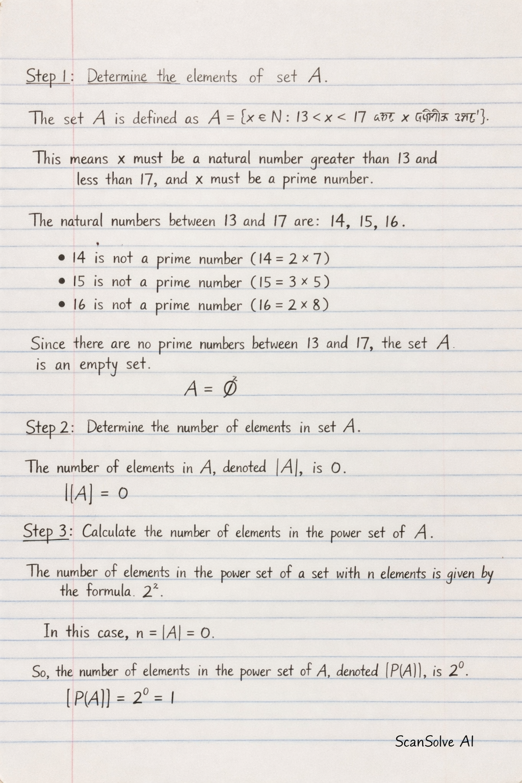 Handwritten step-by-step solution preview