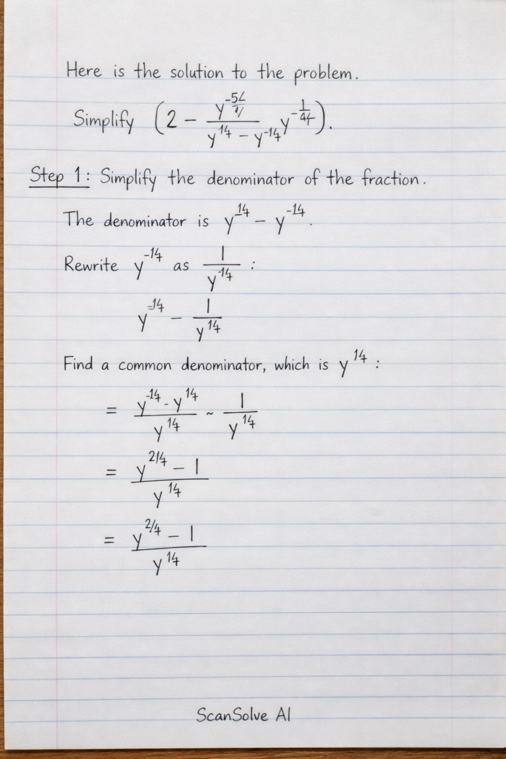 Handwritten step-by-step solution preview