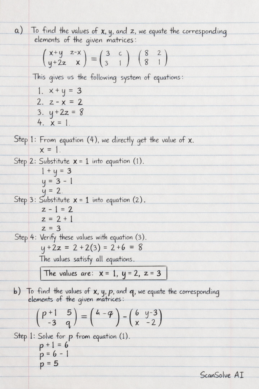 Handwritten step-by-step solution preview