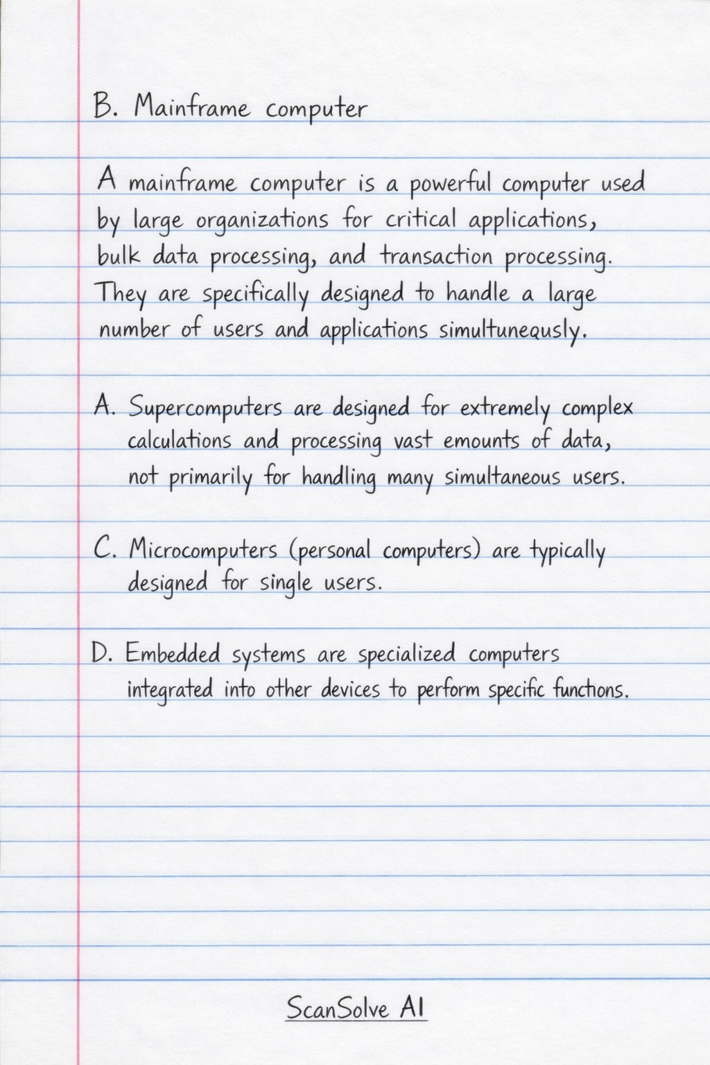 Handwritten step-by-step solution