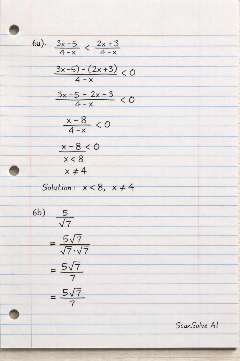 Handwritten step-by-step solution