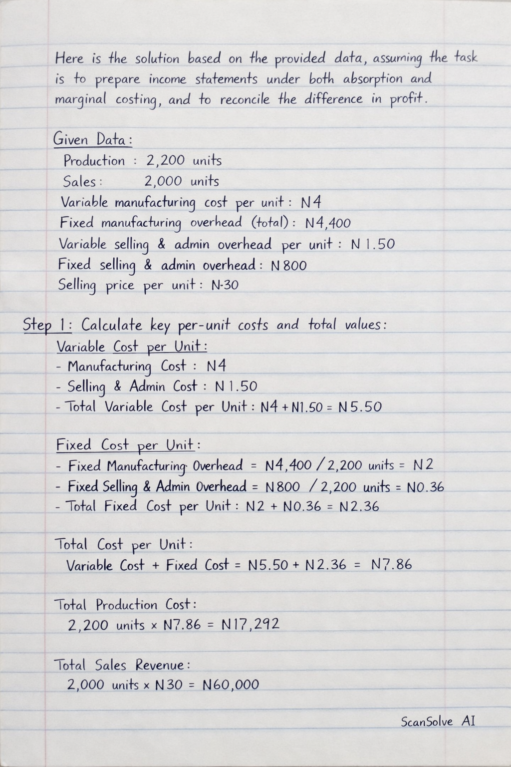 Handwritten step-by-step solution preview