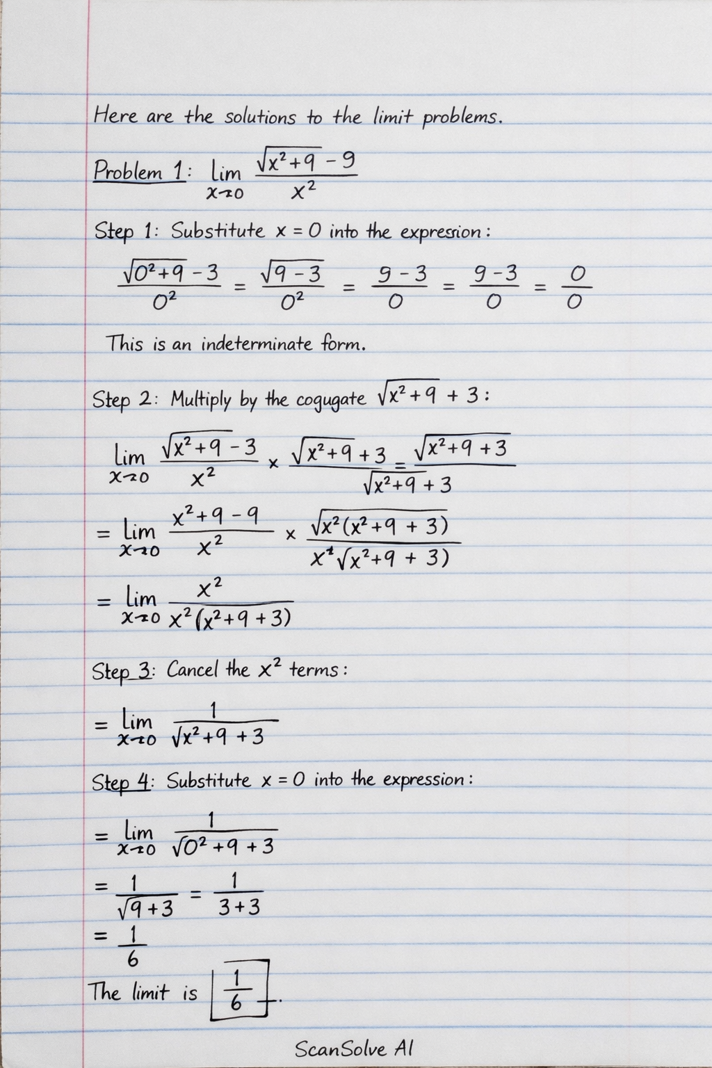 Handwritten step-by-step solution preview