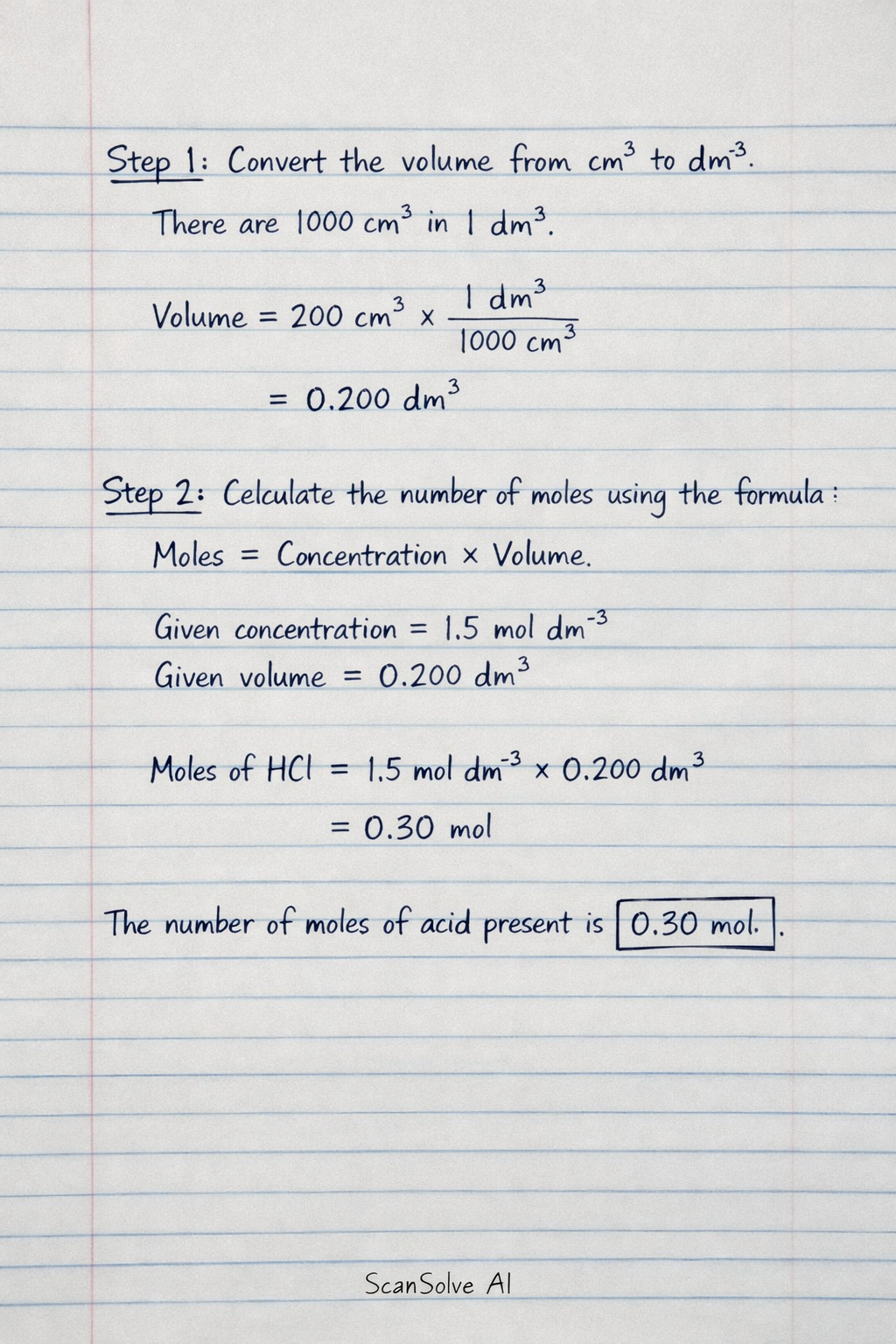 Handwritten step-by-step solution preview