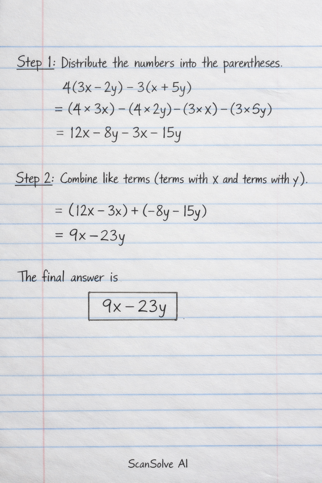 Handwritten step-by-step solution preview