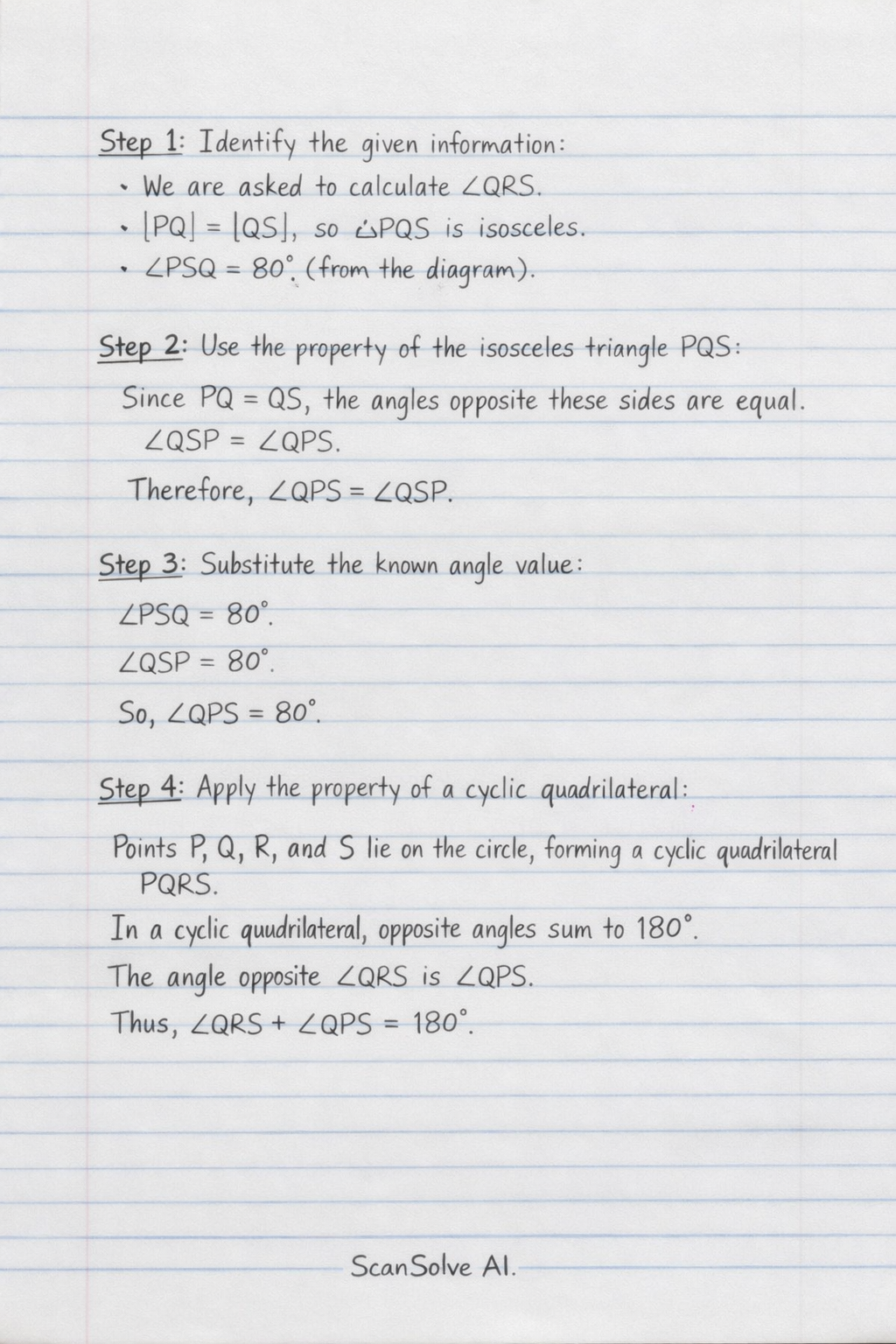 Handwritten step-by-step solution preview