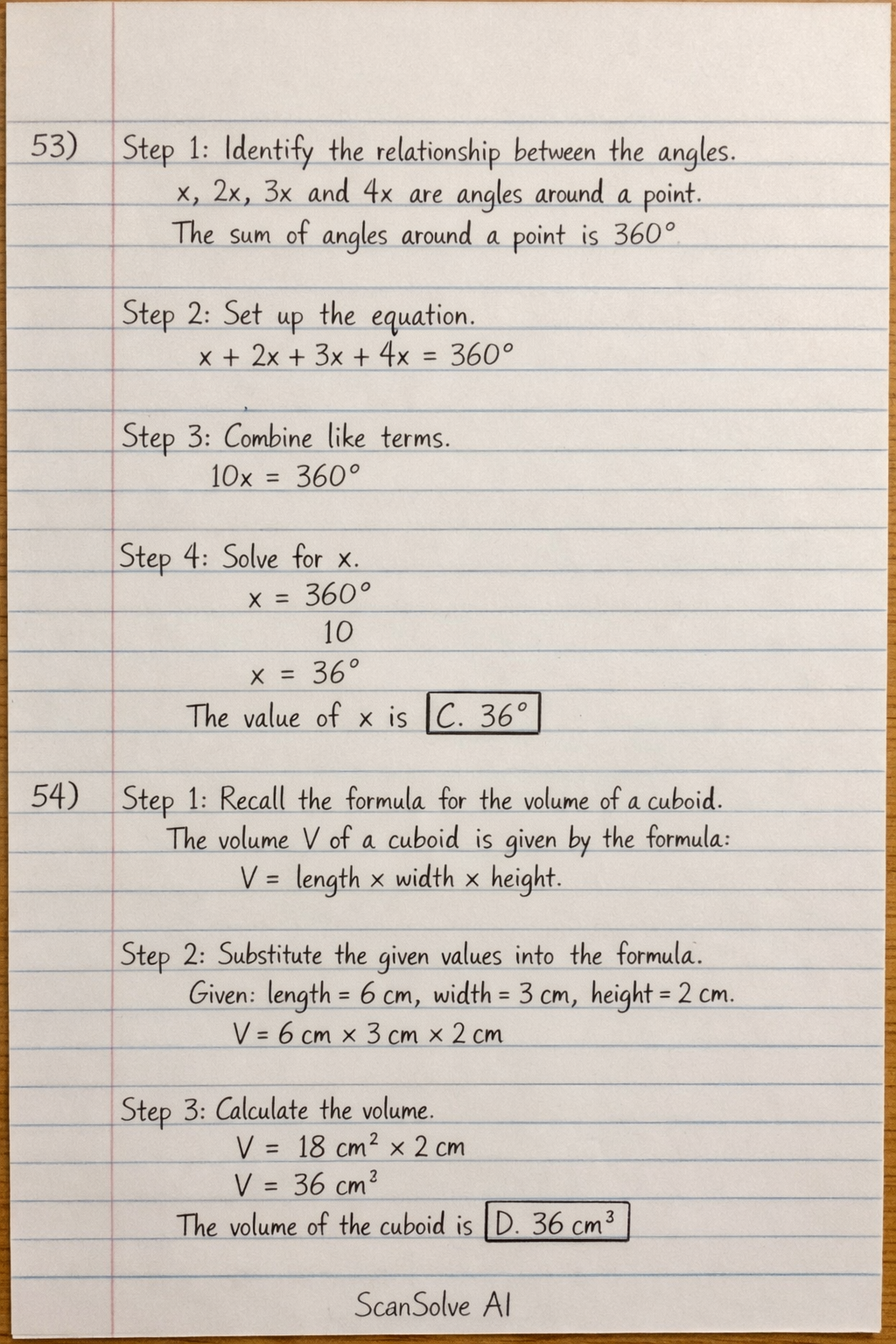 Handwritten step-by-step solution preview