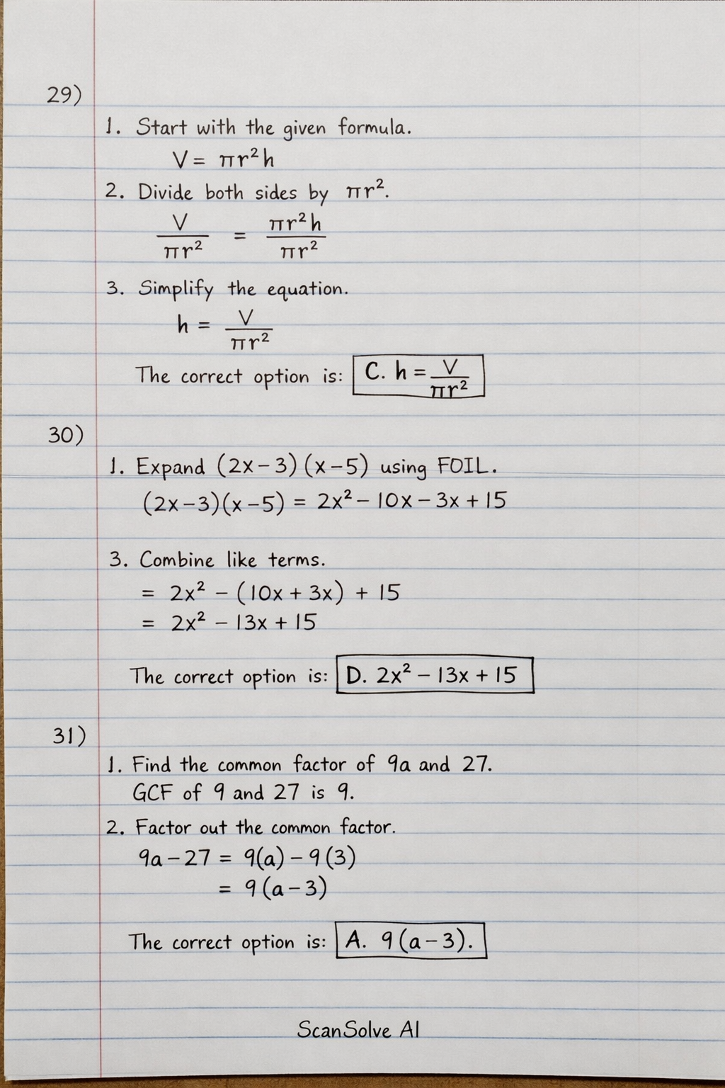 Handwritten step-by-step solution preview