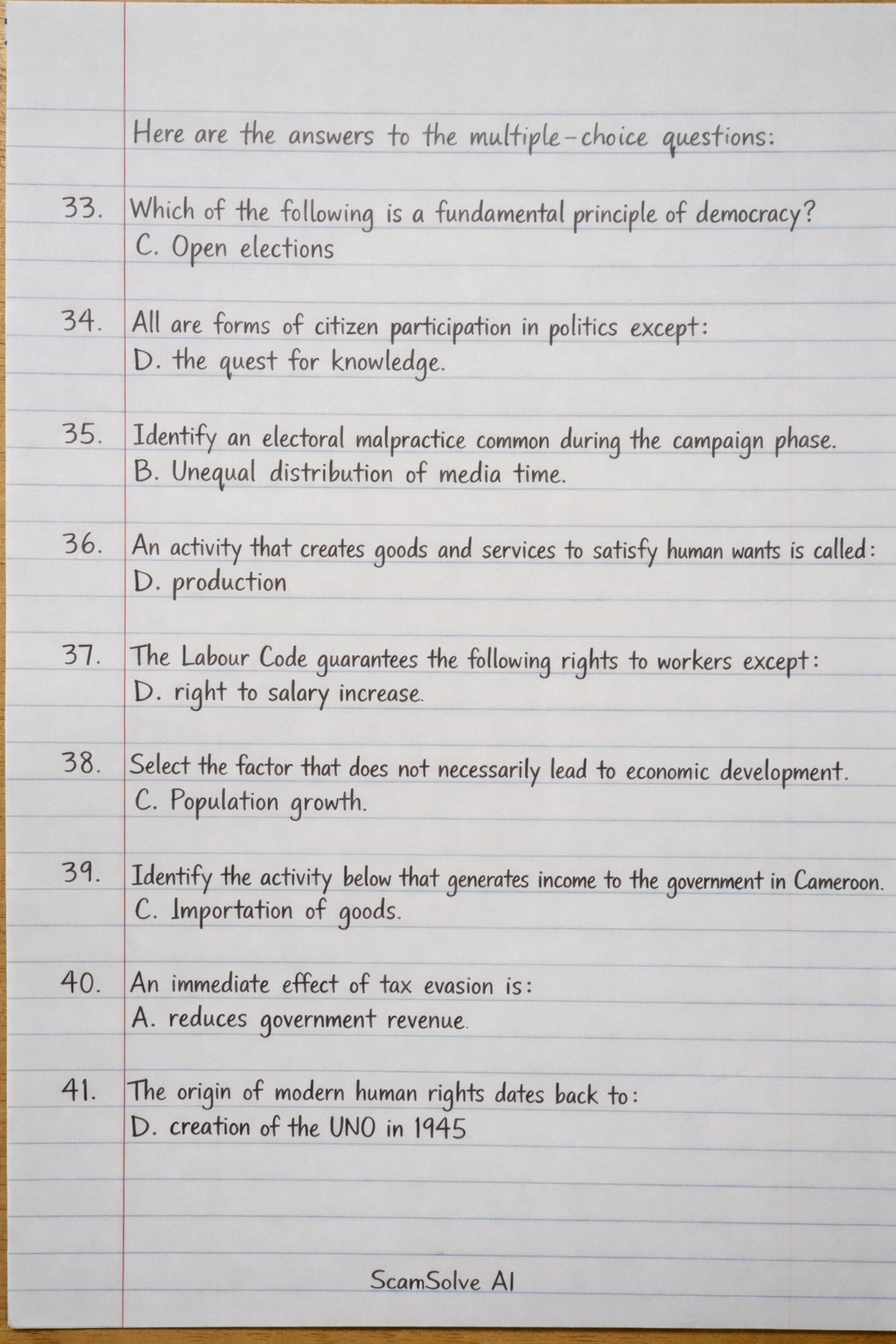 Handwritten step-by-step solution