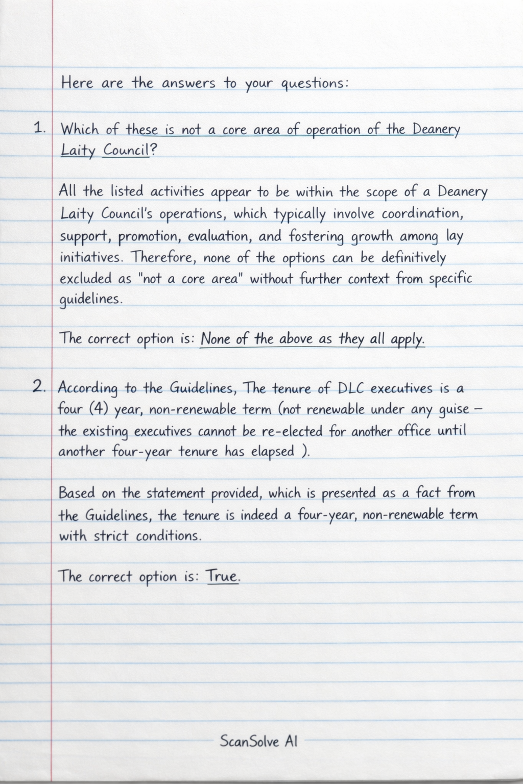 Handwritten step-by-step solution