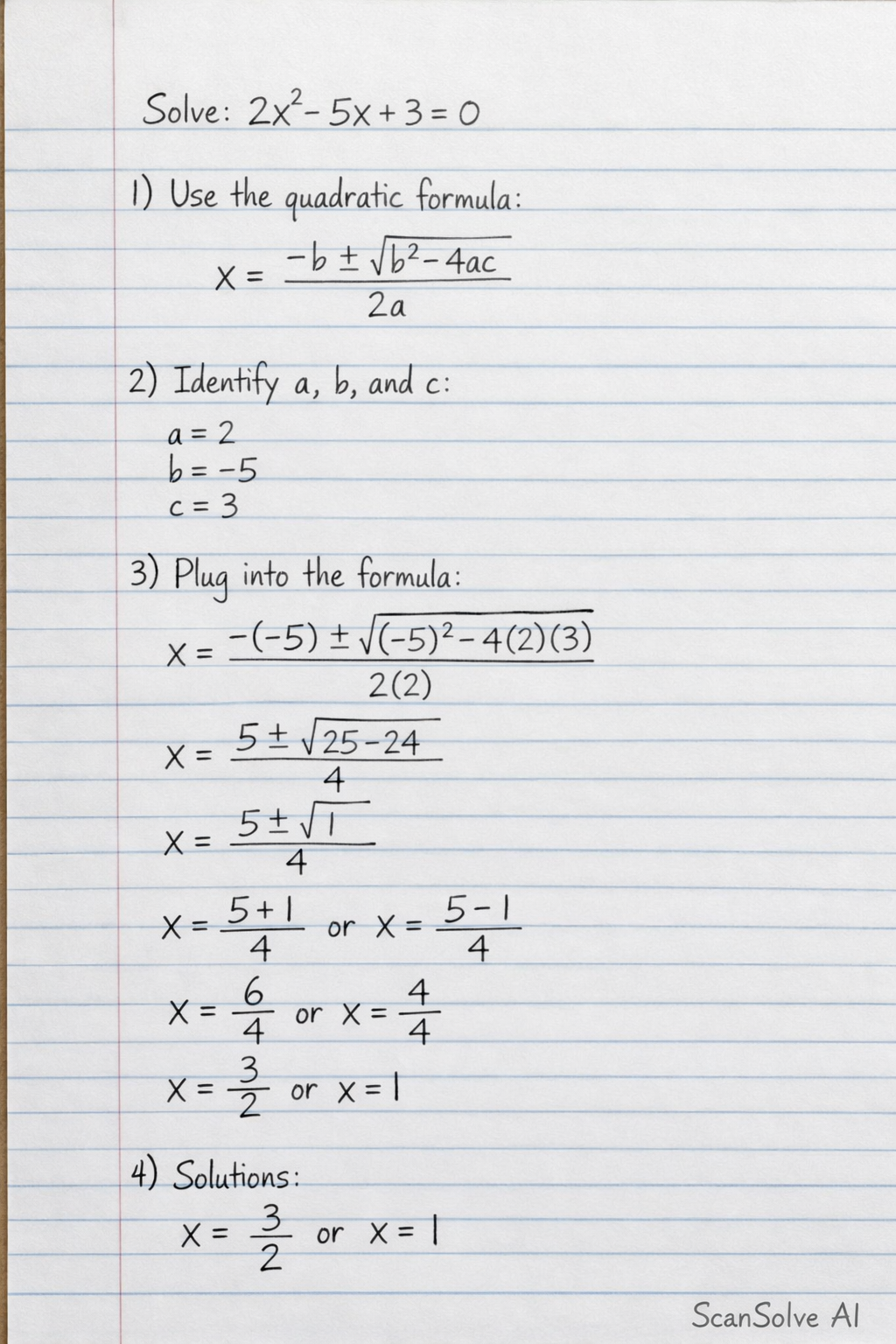 Handwritten step-by-step solution preview