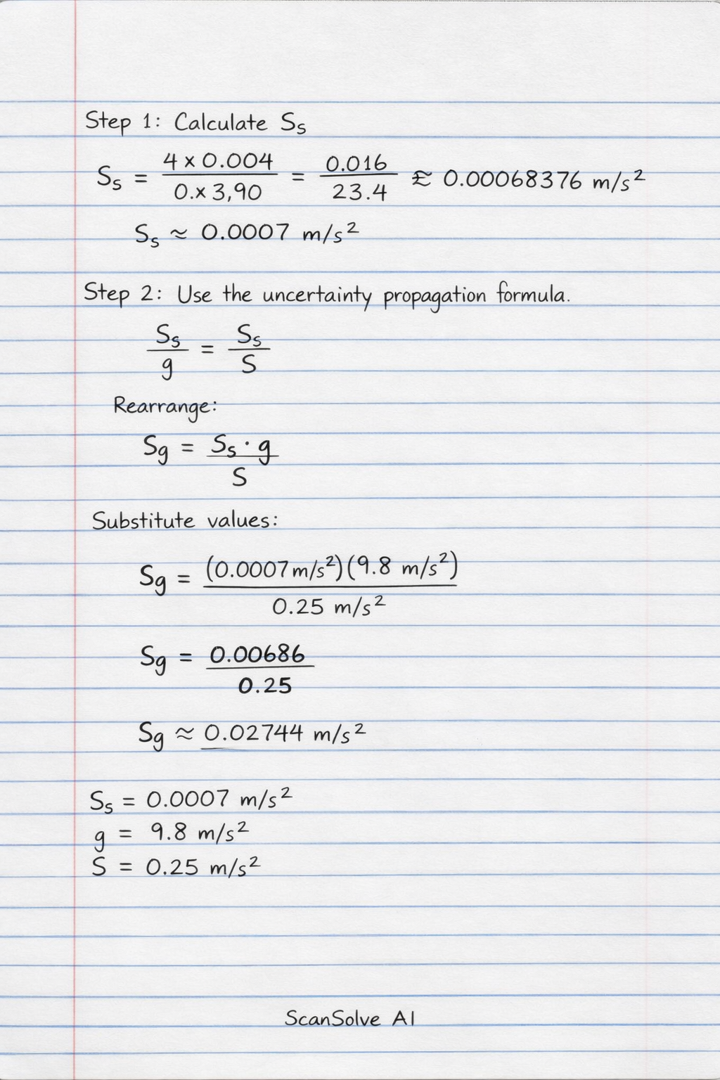 Handwritten step-by-step solution preview