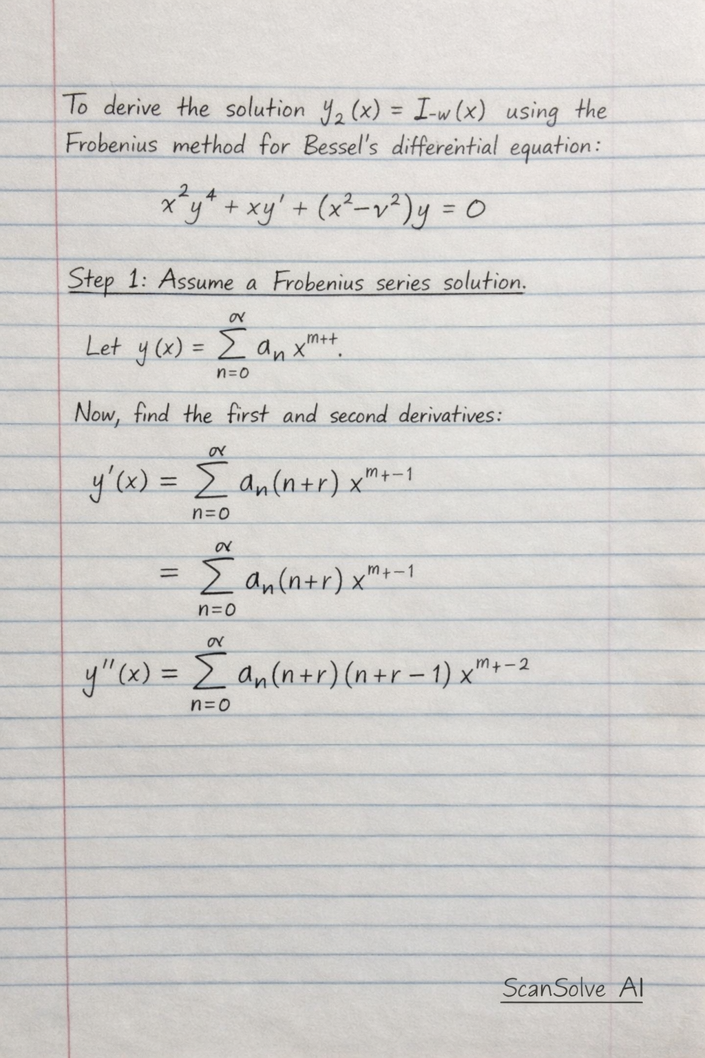 Handwritten step-by-step solution preview