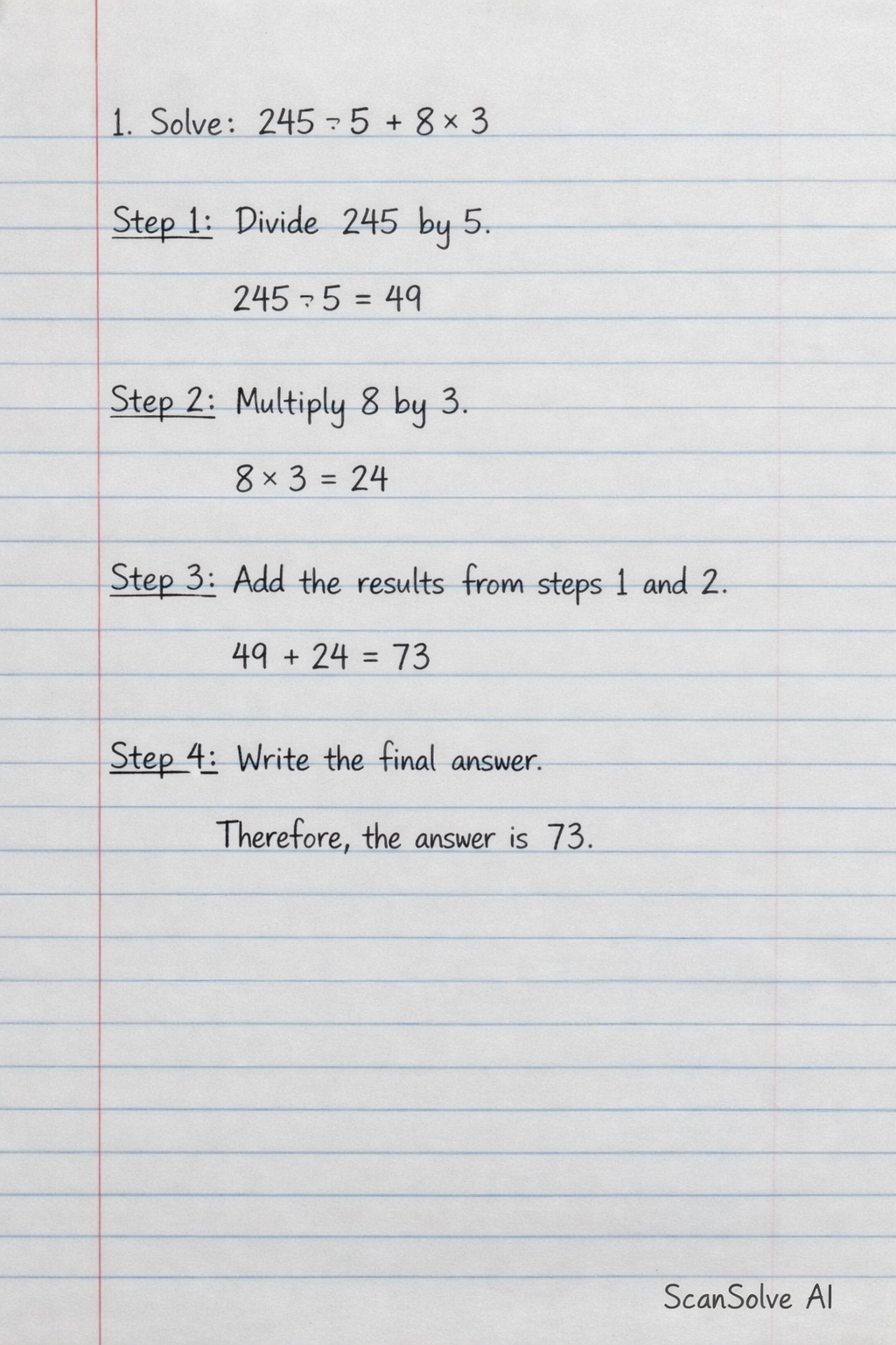 Handwritten step-by-step solution preview