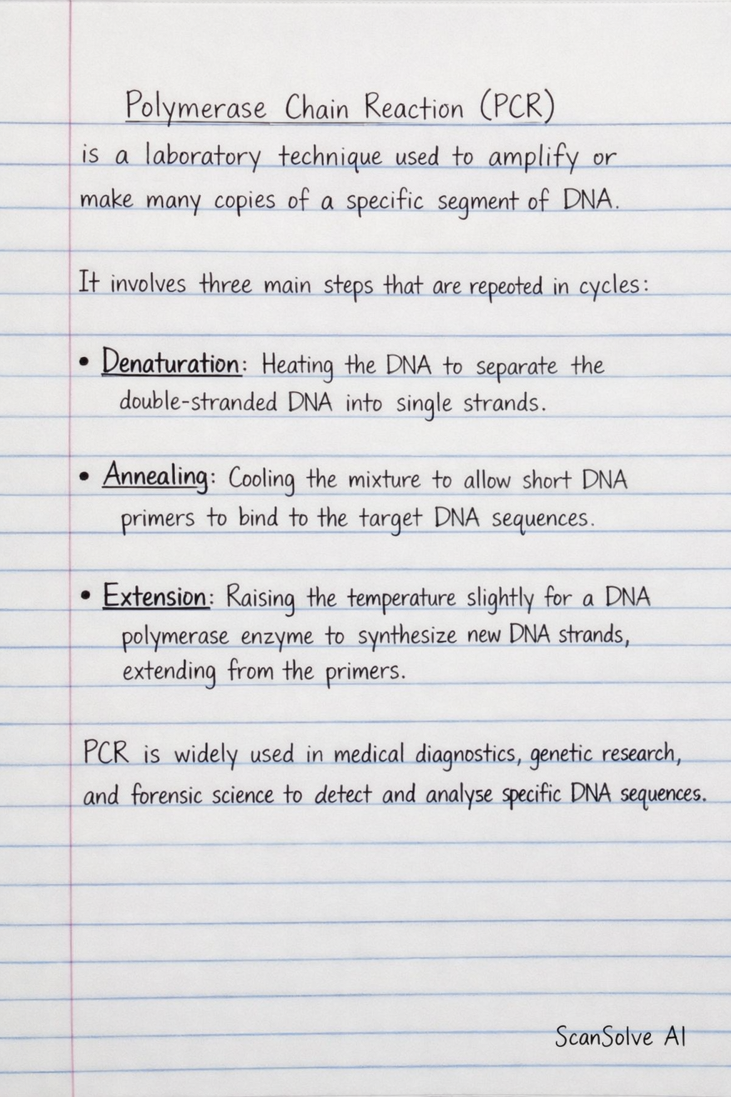 Handwritten step-by-step solution