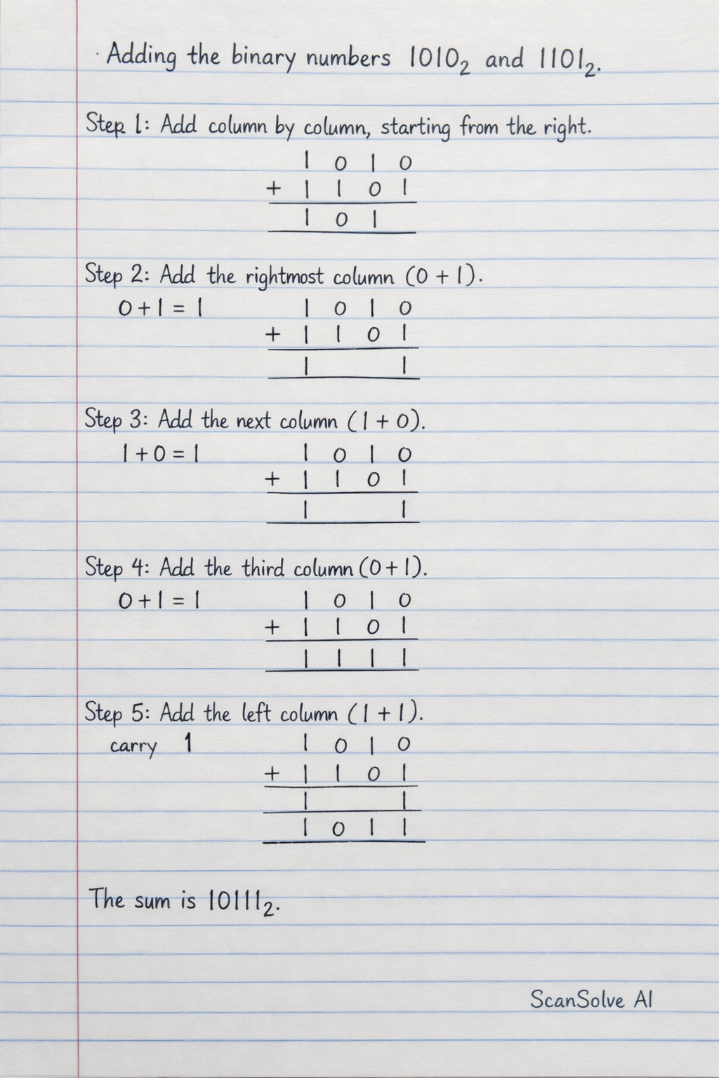 Handwritten step-by-step solution