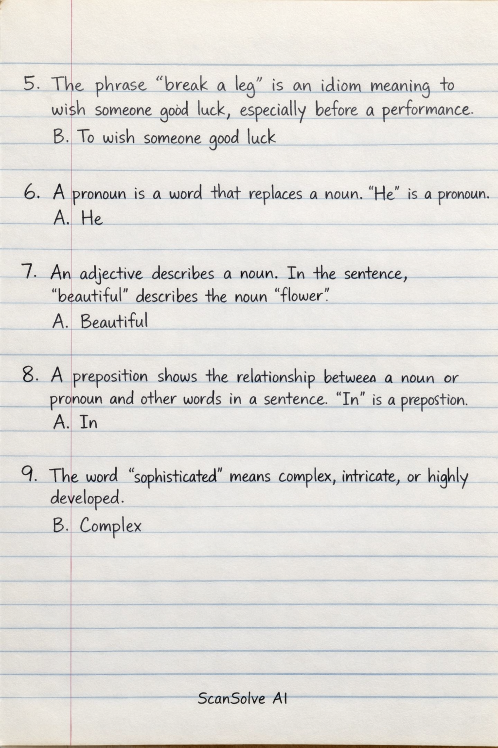 Handwritten step-by-step solution