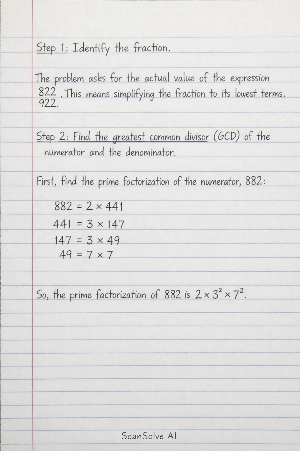 Handwritten step-by-step solution preview
