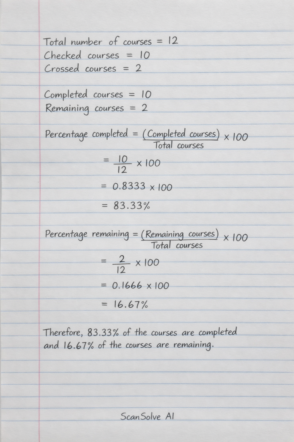Handwritten step-by-step solution