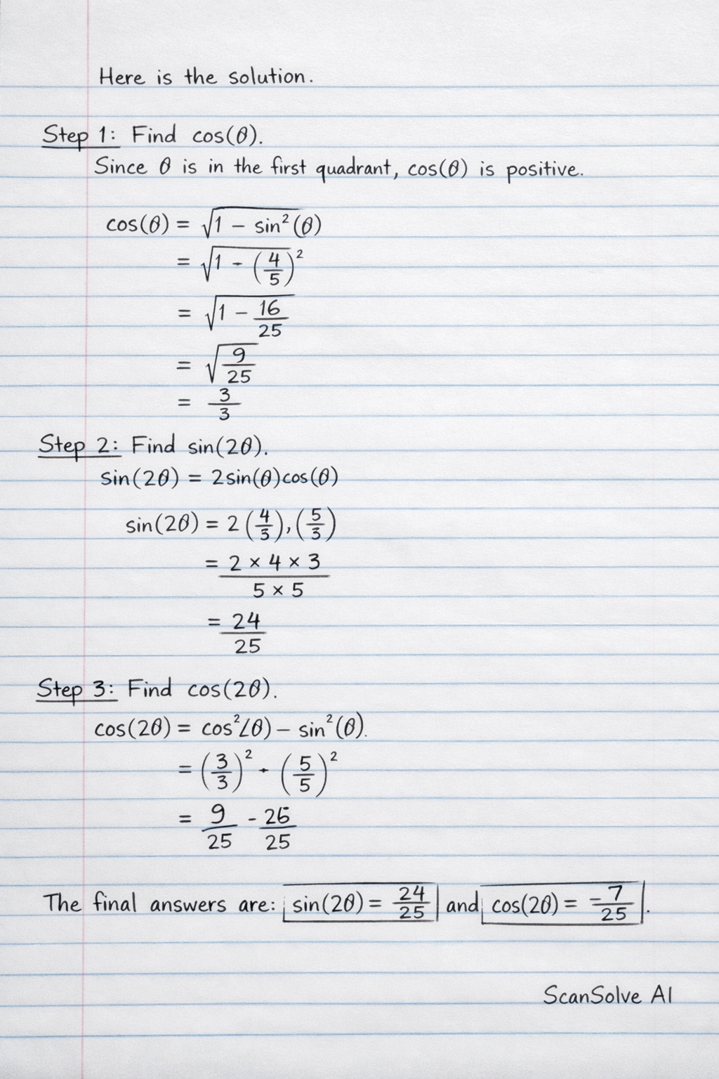 Handwritten step-by-step solution preview