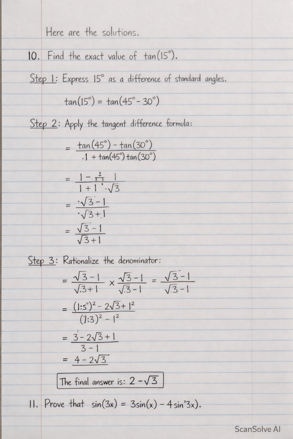 Handwritten step-by-step solution preview