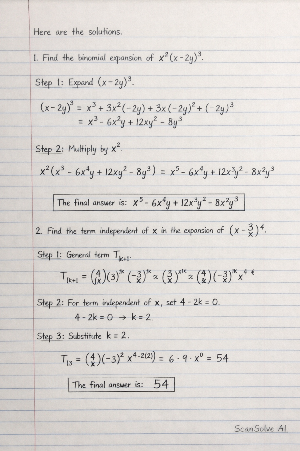 Handwritten step-by-step solution preview