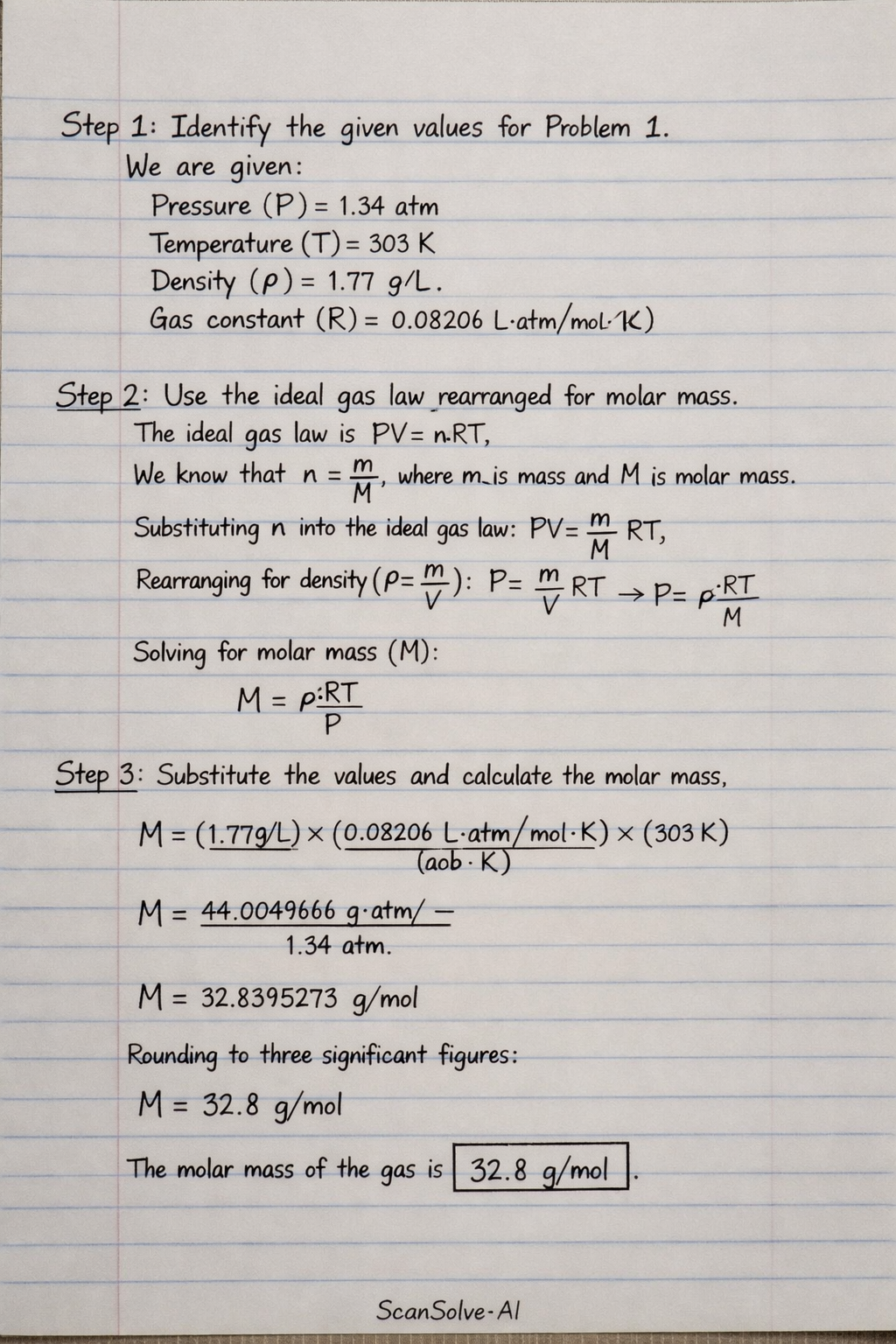 Handwritten step-by-step solution preview