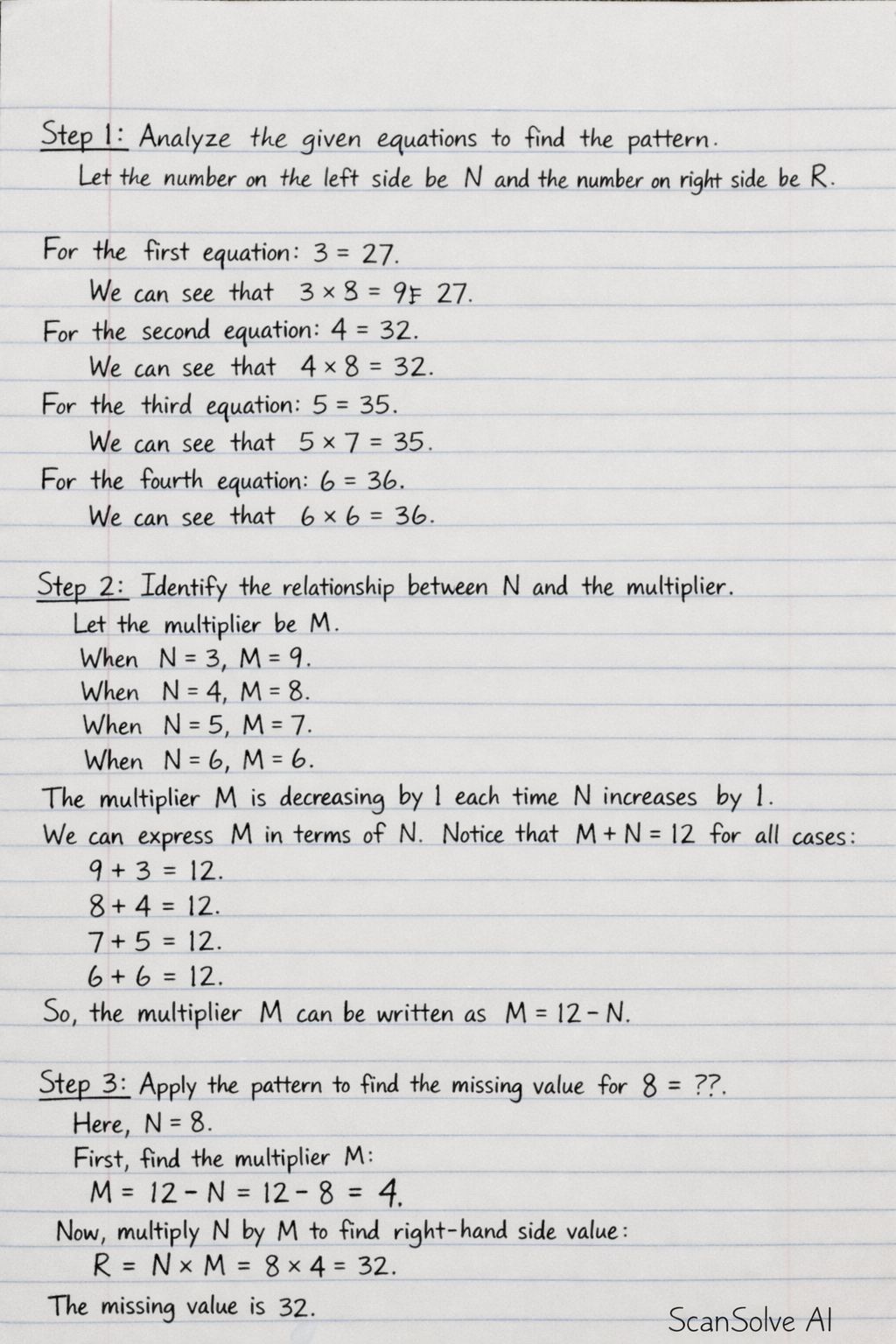 Handwritten step-by-step solution preview