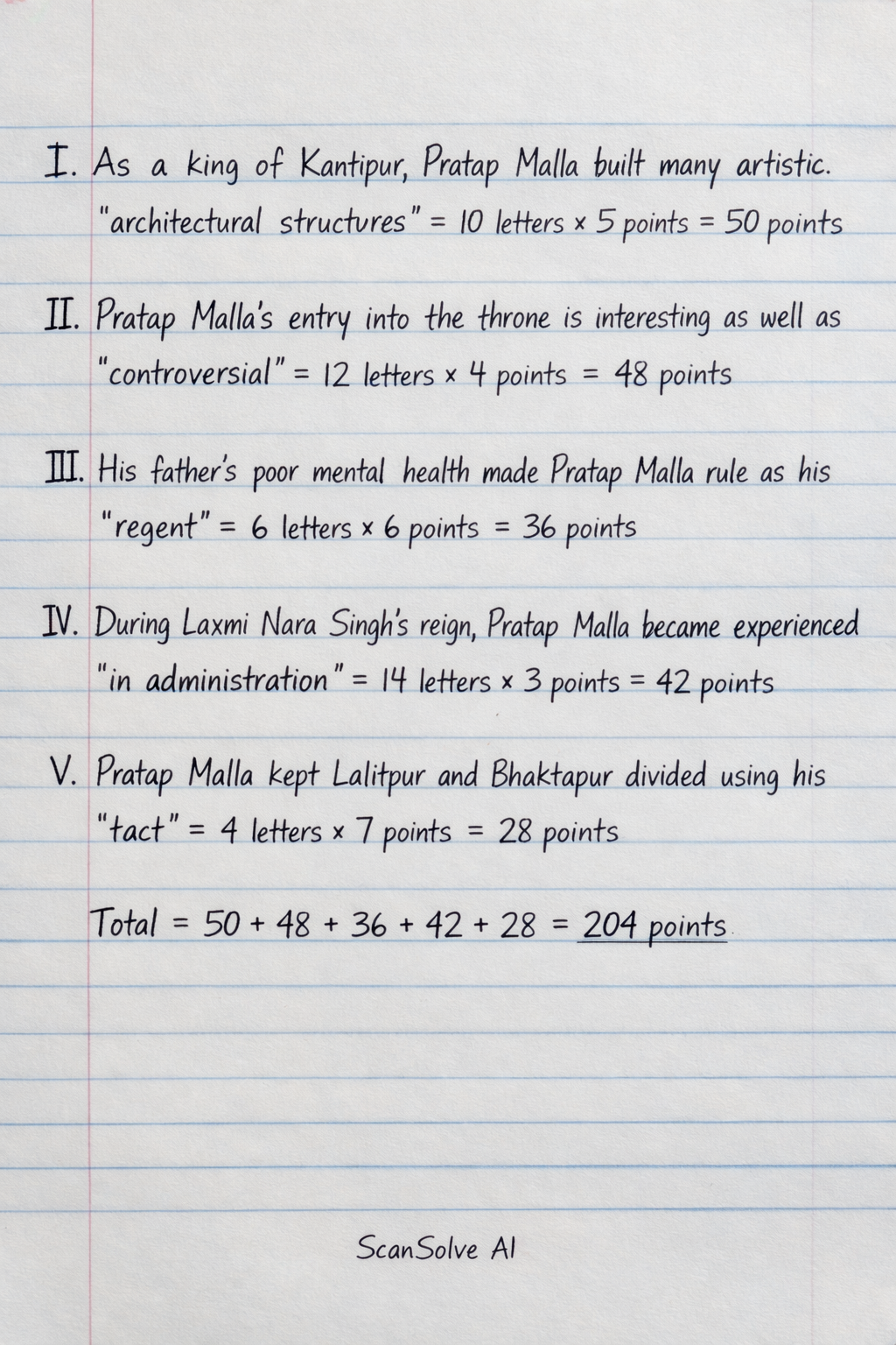 Handwritten step-by-step solution