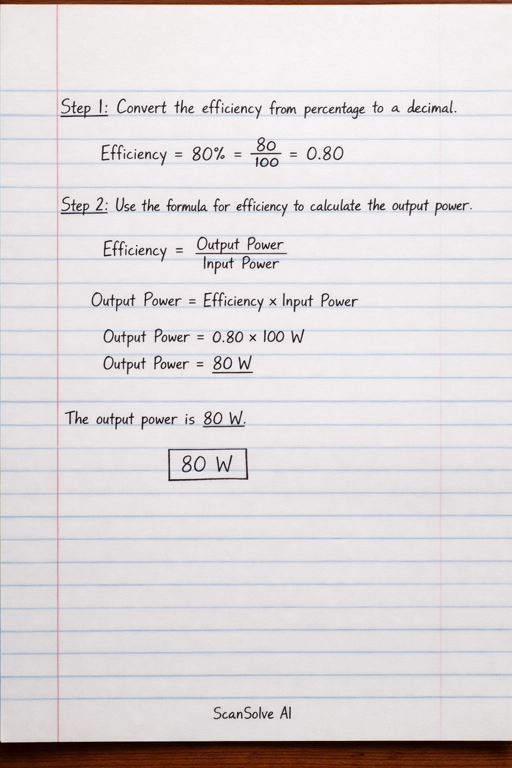 Handwritten step-by-step solution