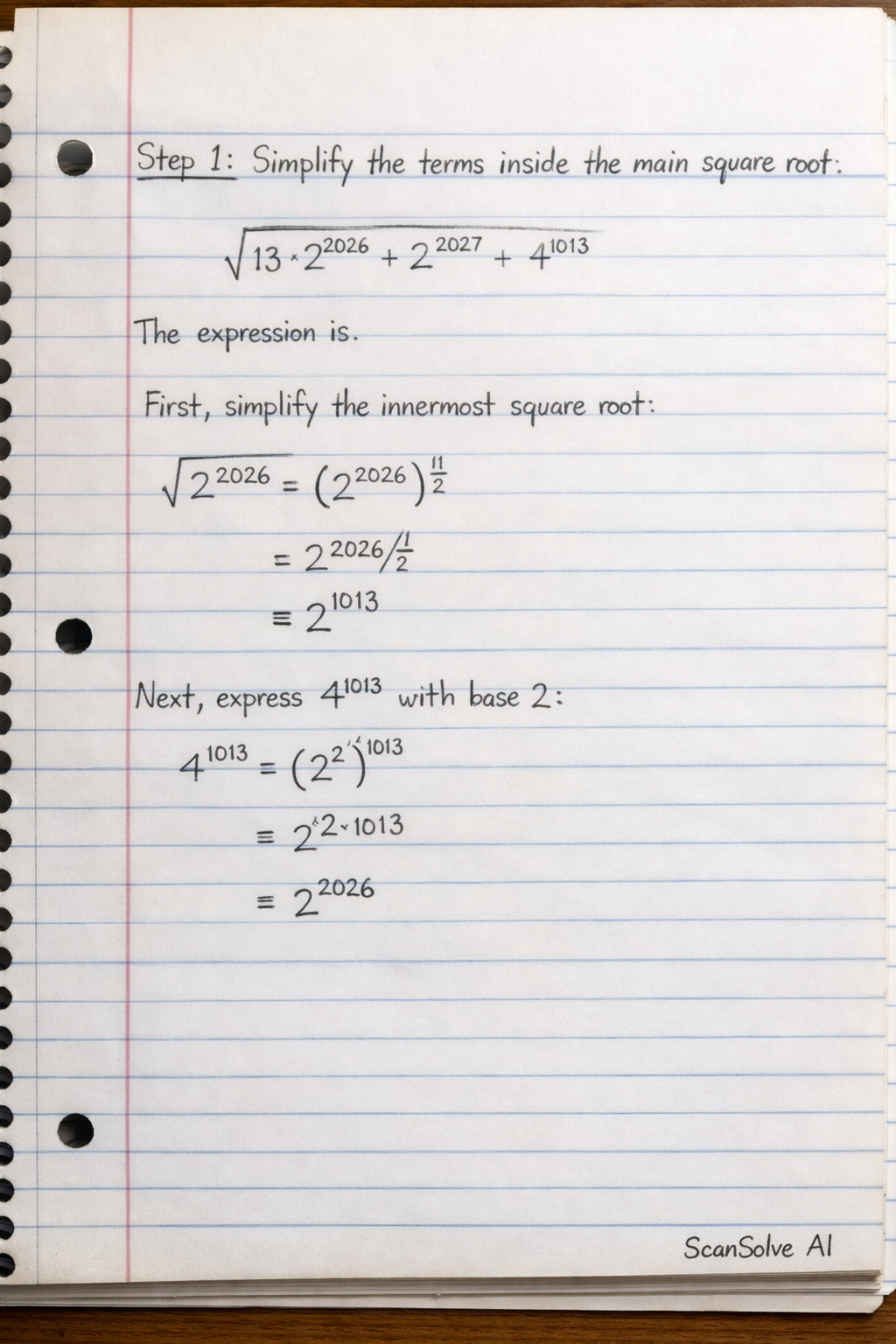 Handwritten step-by-step solution