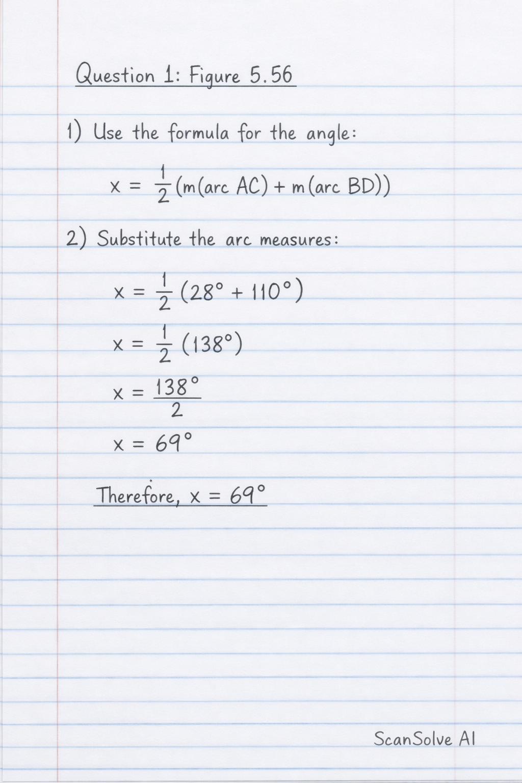 Handwritten step-by-step solution preview