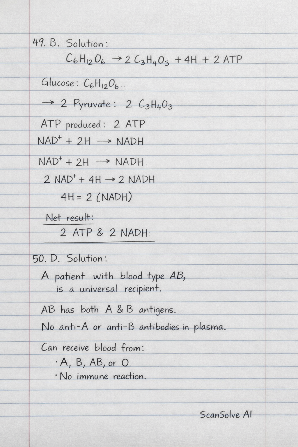 Handwritten step-by-step solution
