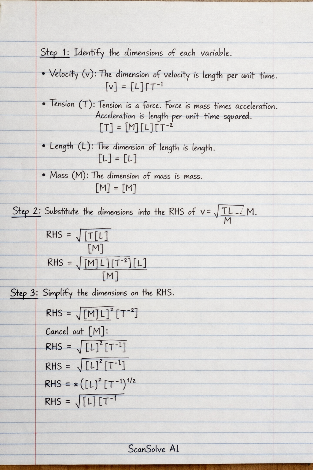 Handwritten step-by-step solution