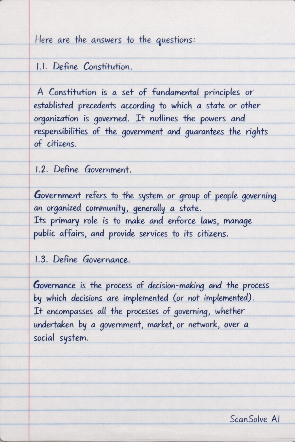 Handwritten step-by-step solution