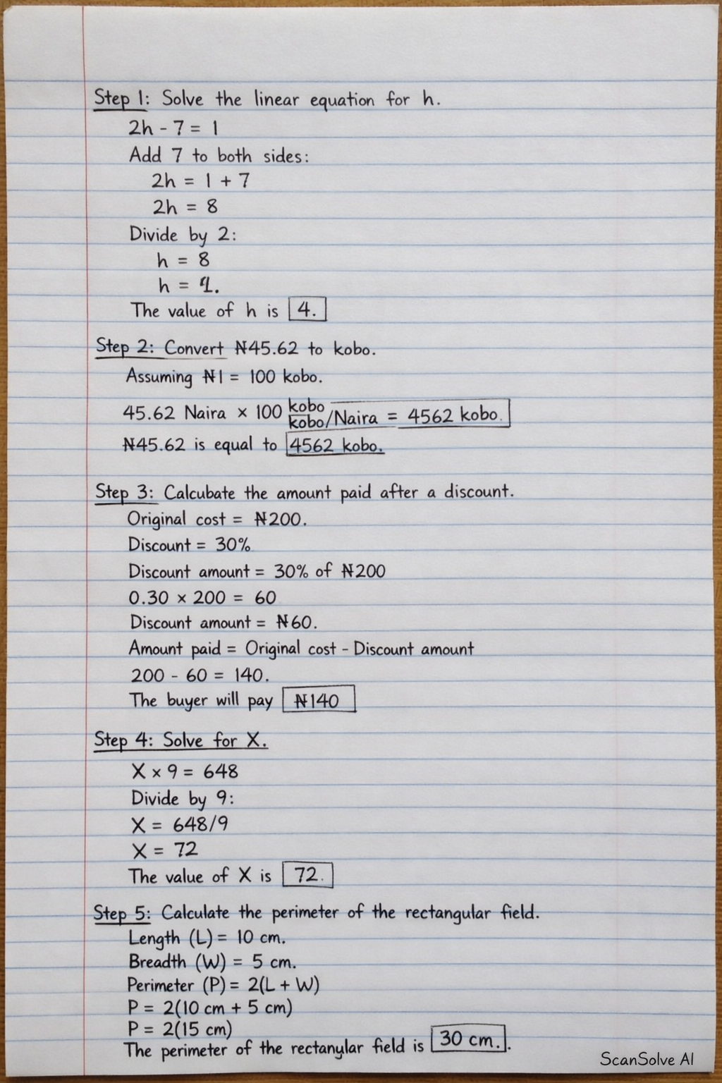 Handwritten step-by-step solution preview