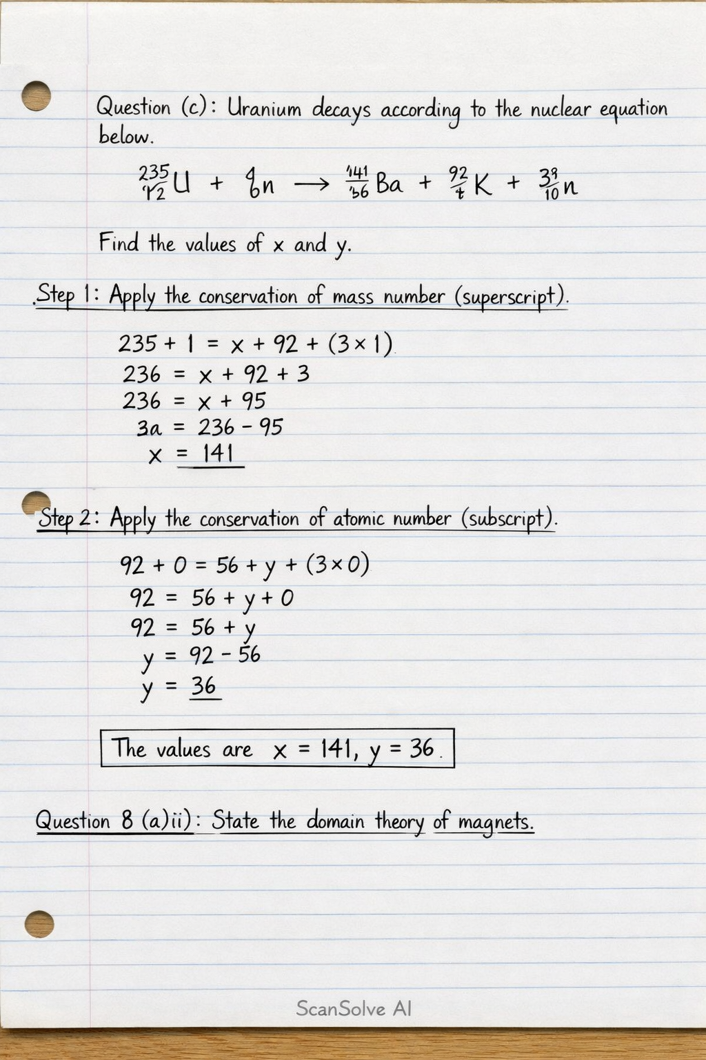 Handwritten step-by-step solution preview