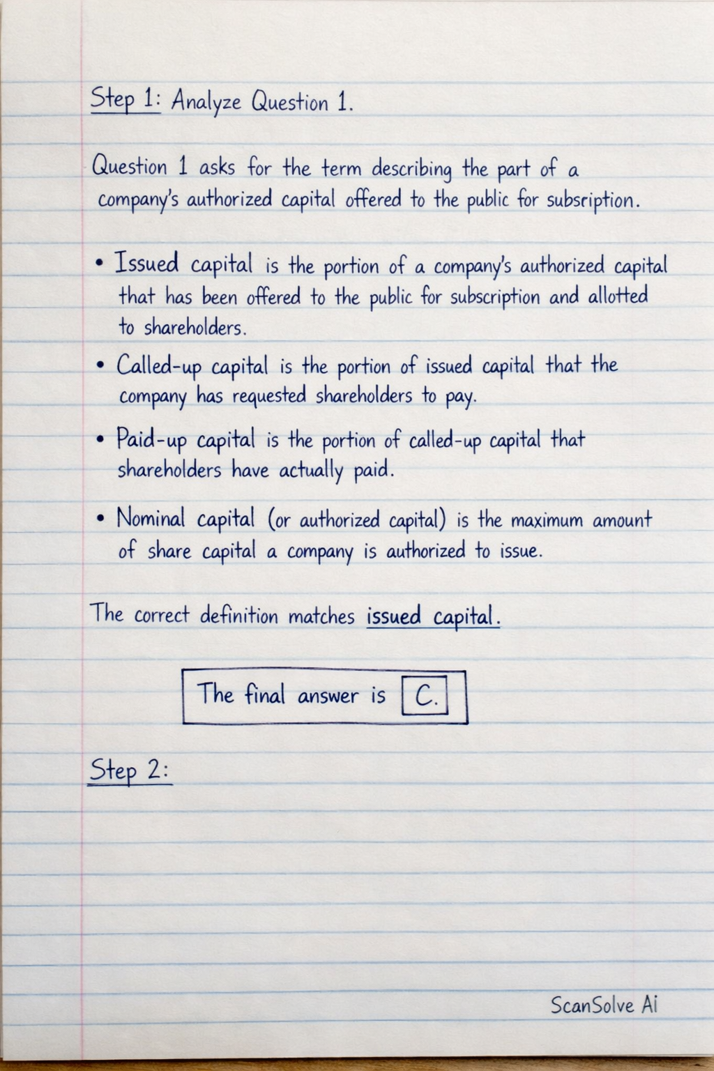 Handwritten step-by-step solution preview