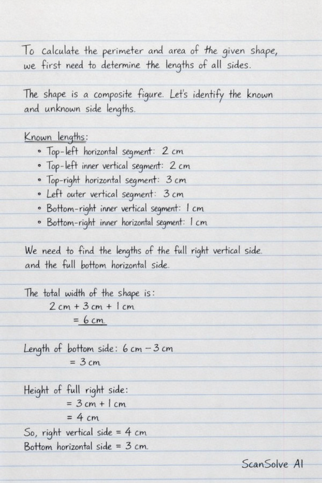 Handwritten step-by-step solution