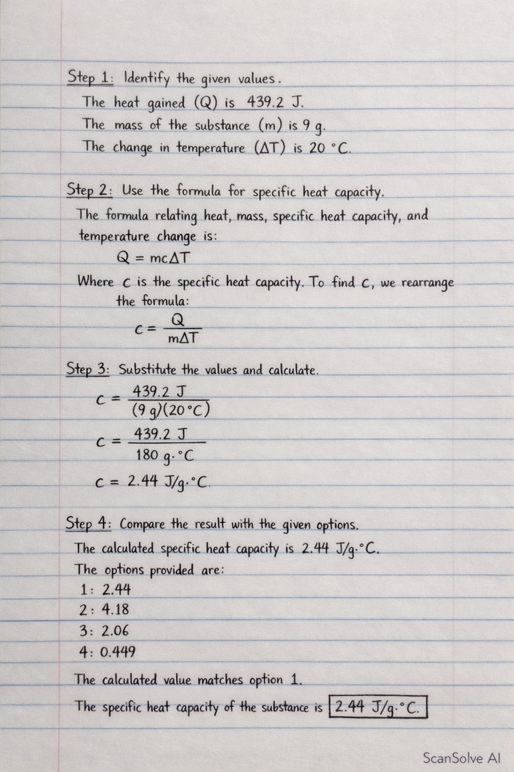 Handwritten step-by-step solution preview