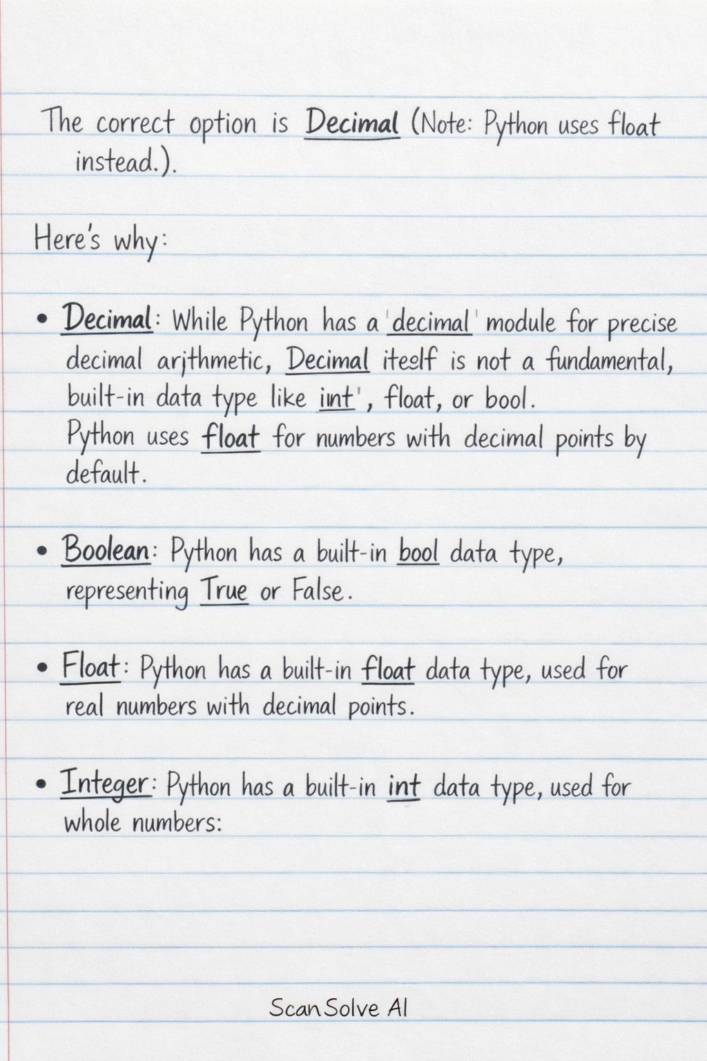 Handwritten step-by-step solution