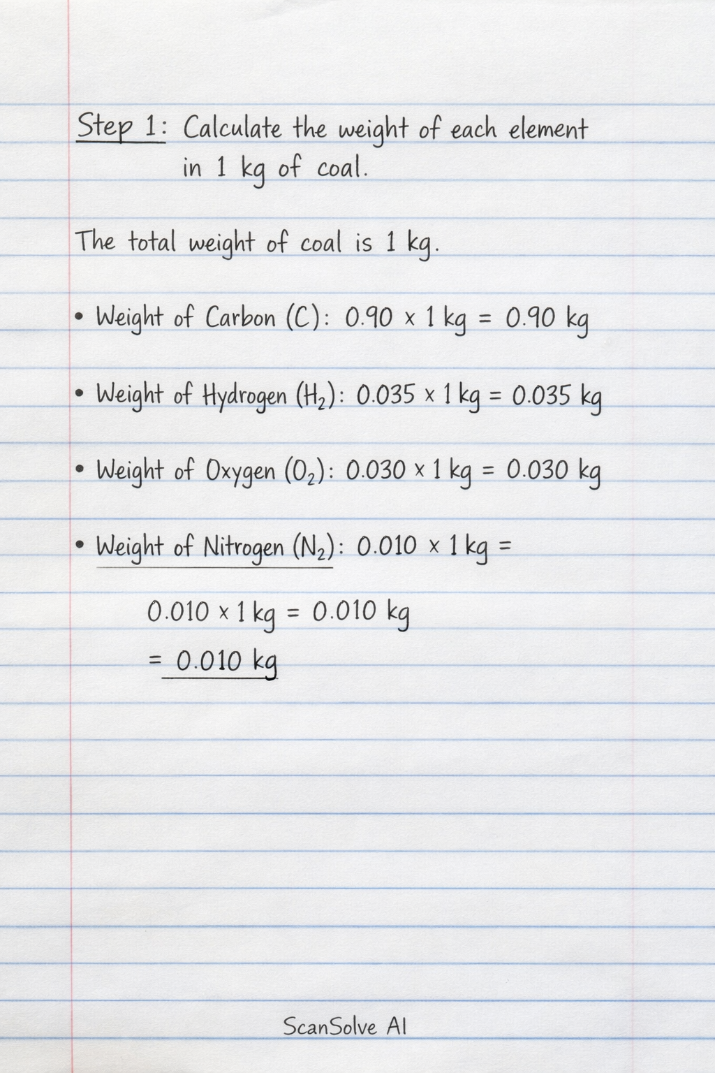 Handwritten step-by-step solution