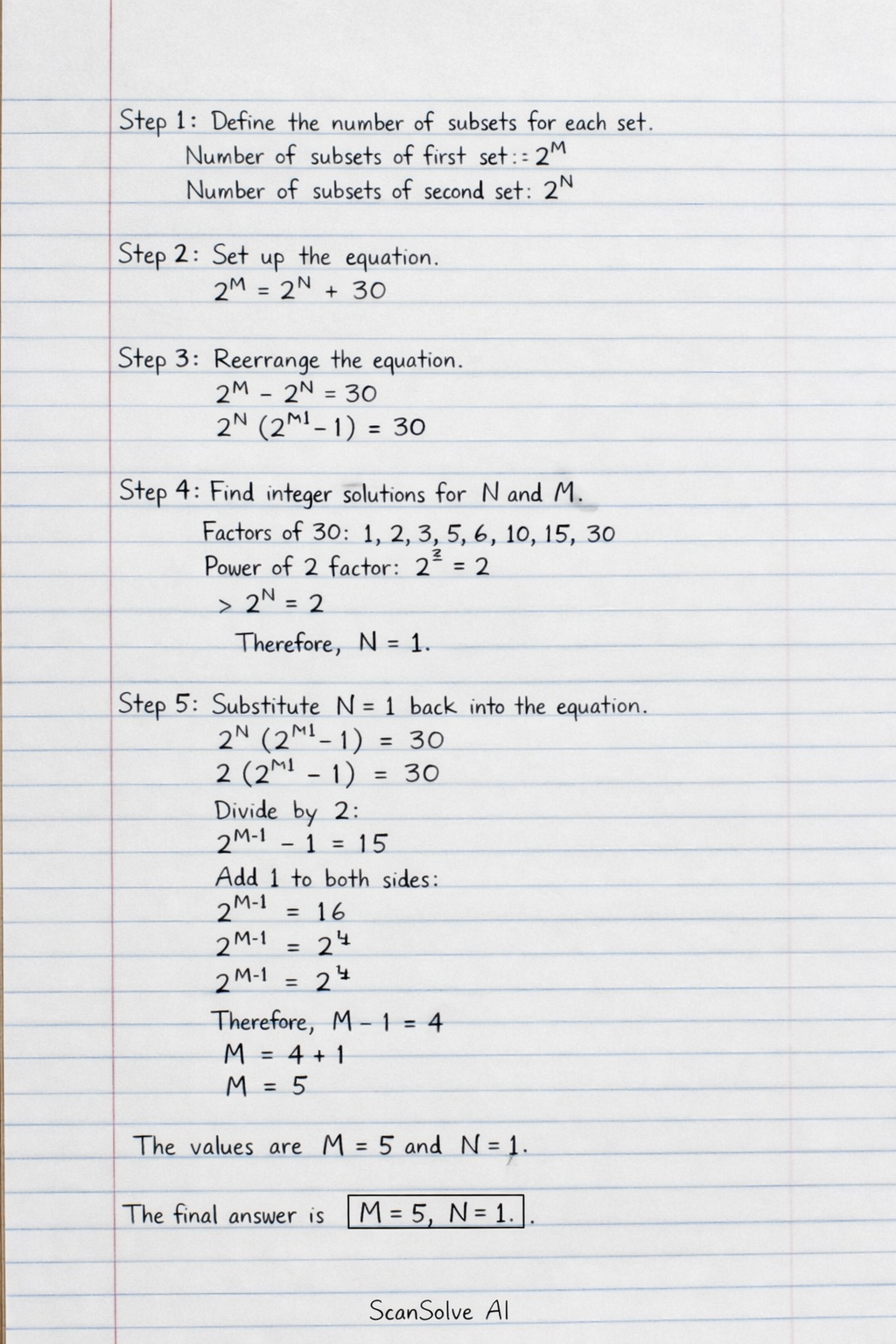 Handwritten step-by-step solution preview