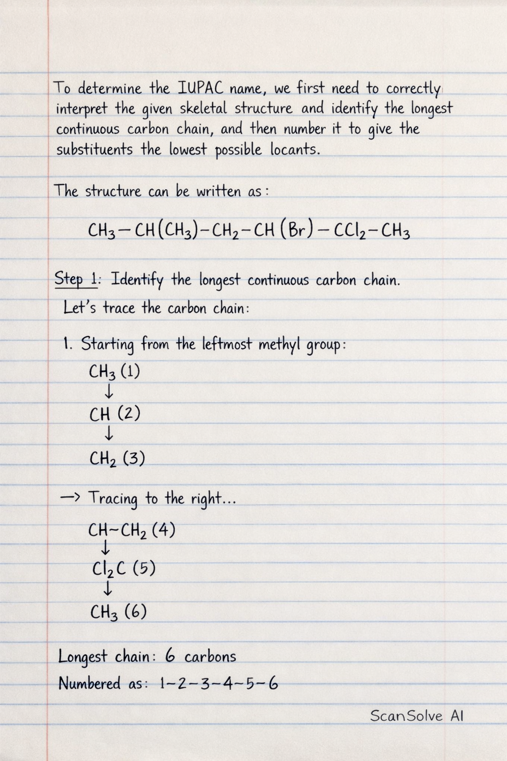 Handwritten step-by-step solution