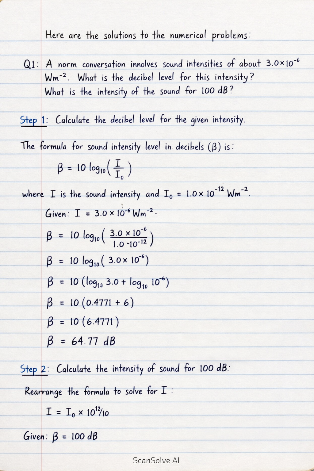 Handwritten step-by-step solution preview