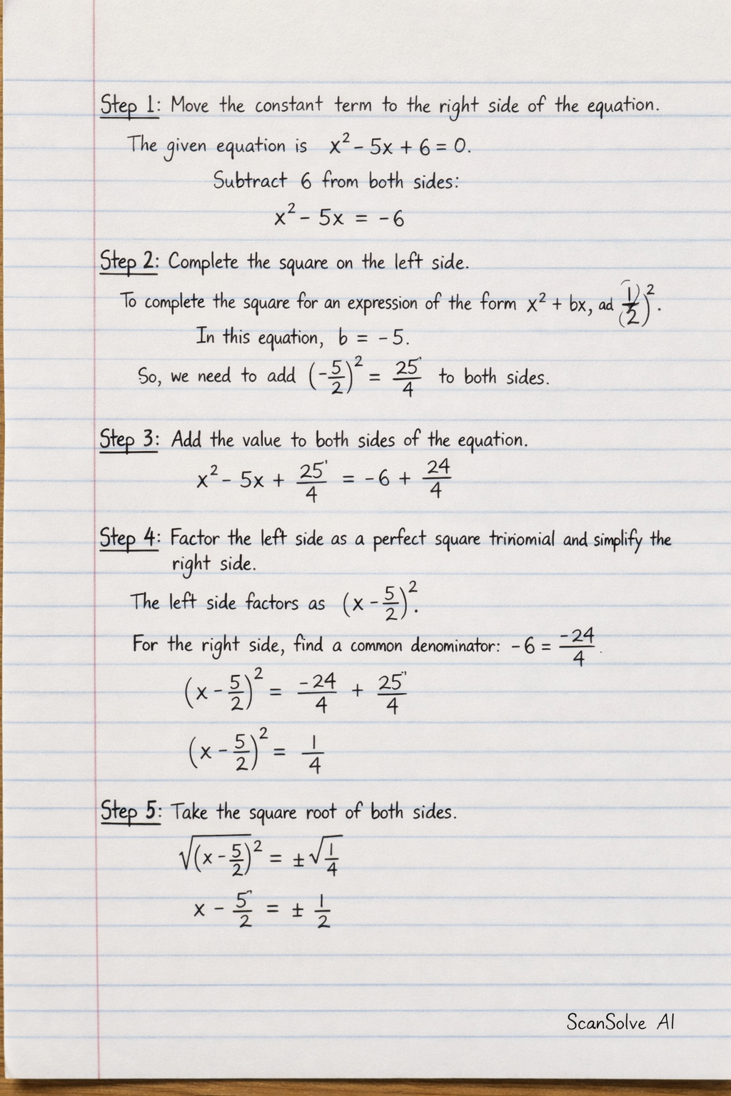 Handwritten step-by-step solution preview