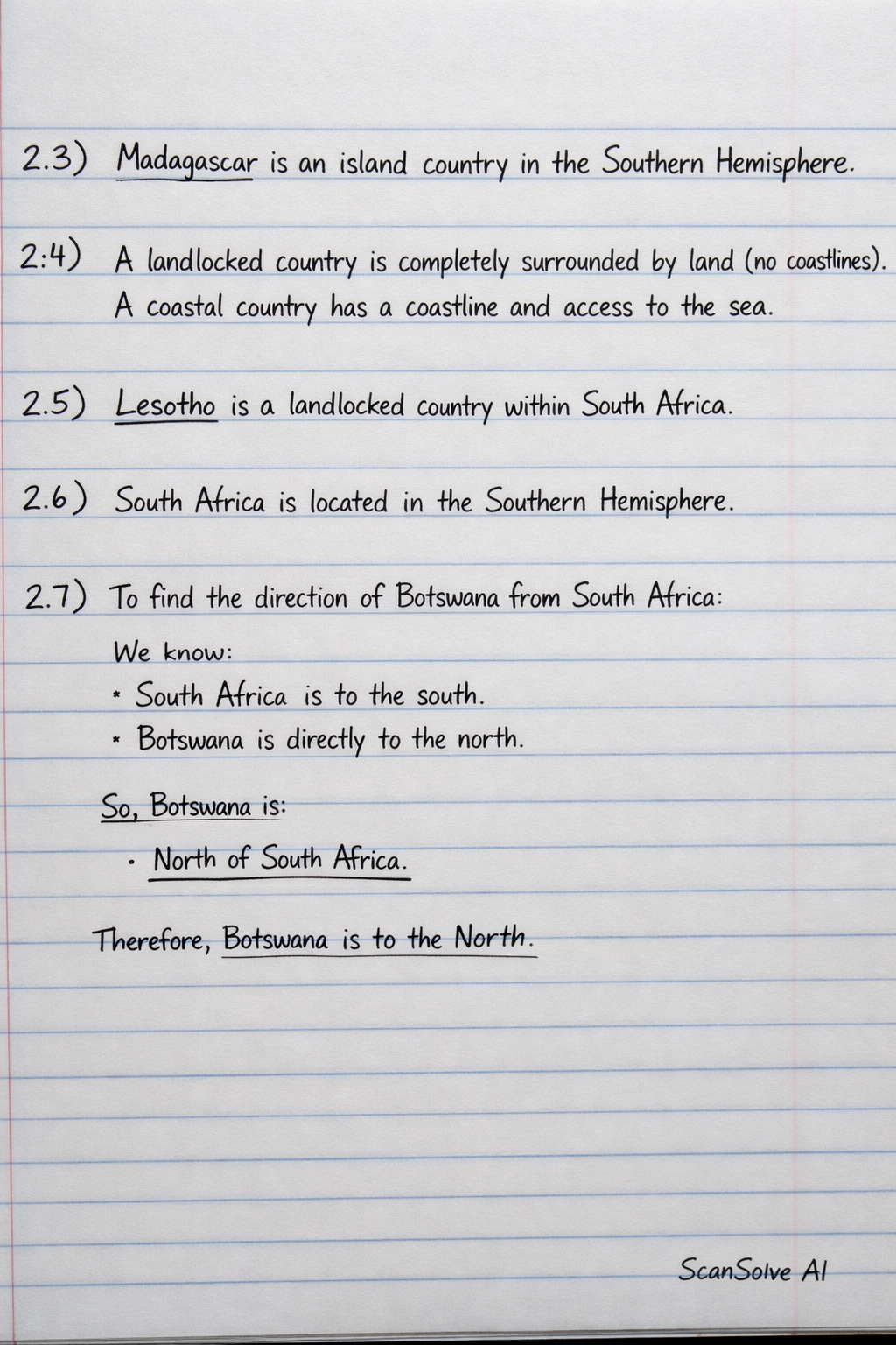 Handwritten step-by-step solution