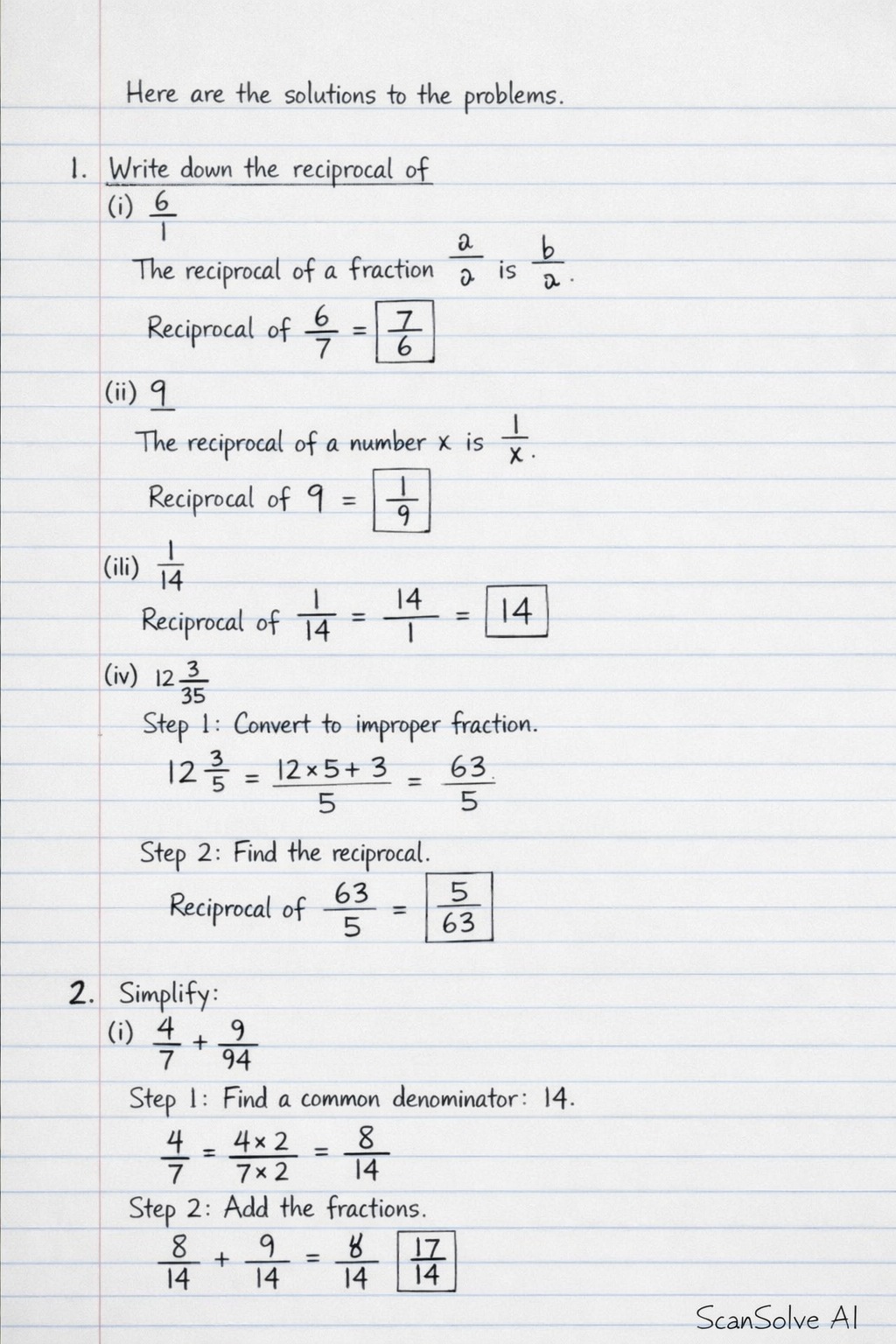 Handwritten step-by-step solution preview