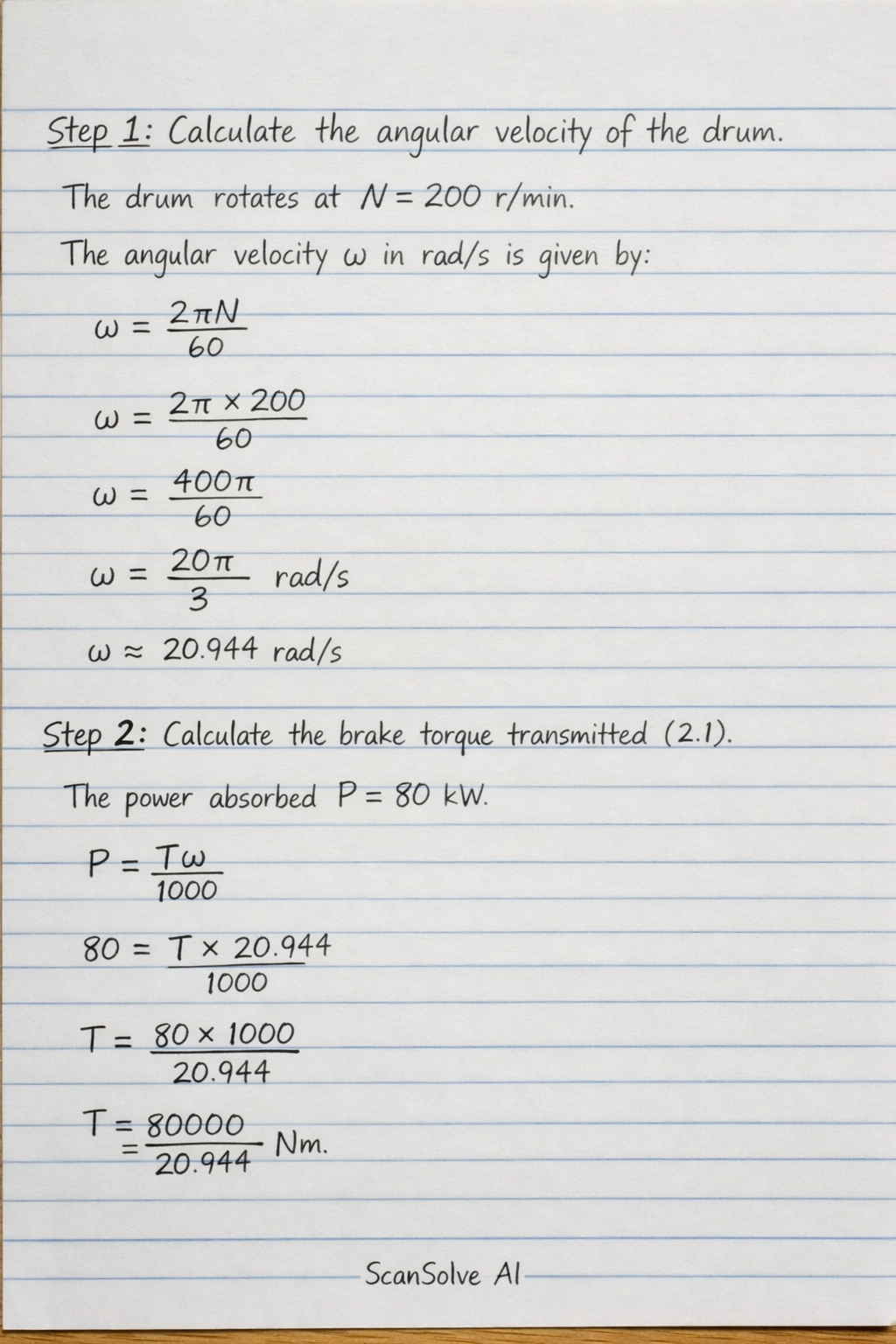 Handwritten step-by-step solution preview